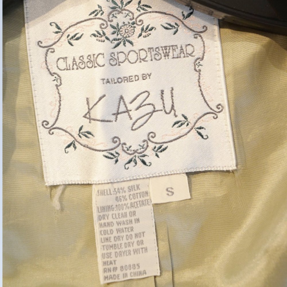 Kazu Vintage Spring Green Fuji Silk Blazer - Picture 5 of 5